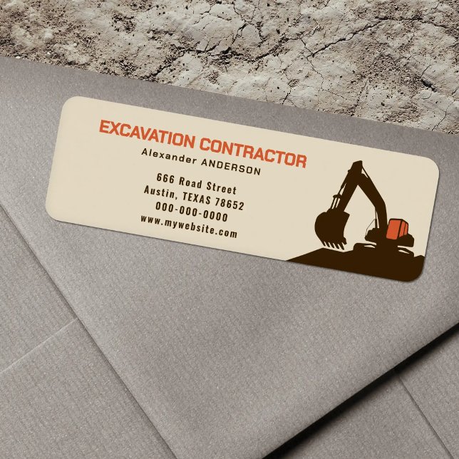 Etiqueta de dirección de devolución para contratis (Excavation Contractor Return Address Label)