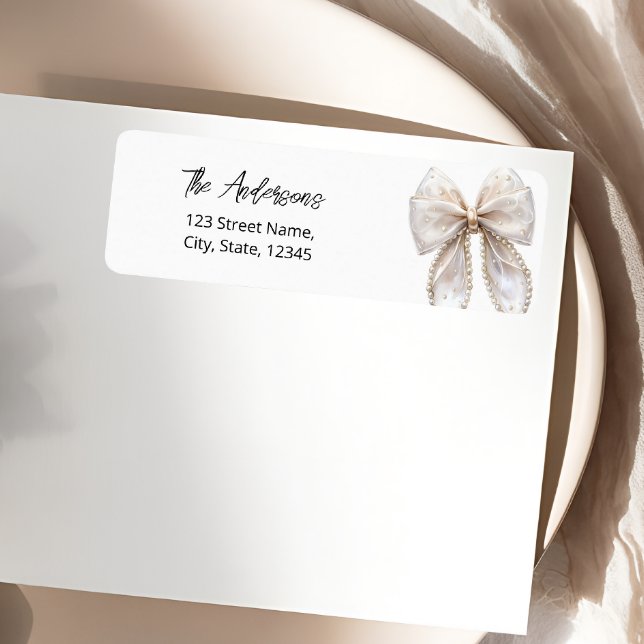 Etiqueta de dirección de devolución Pearl Bow Whit (Subido por el creador)