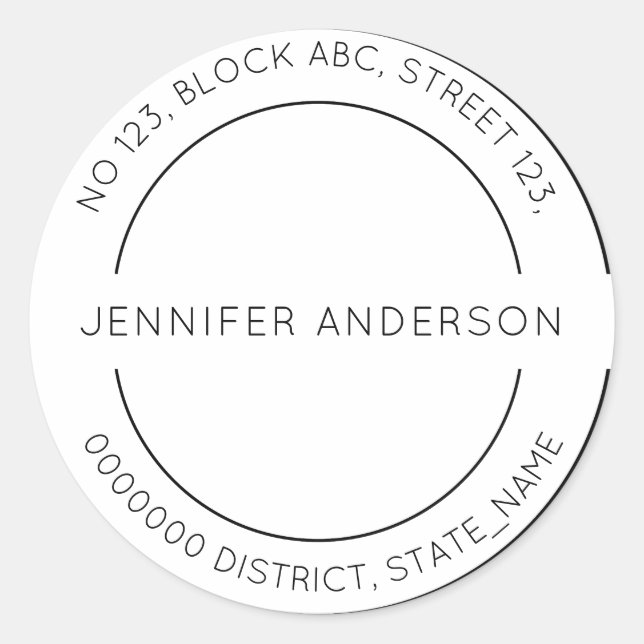 Etiqueta de dirección de devolución personalizada  (Anverso)