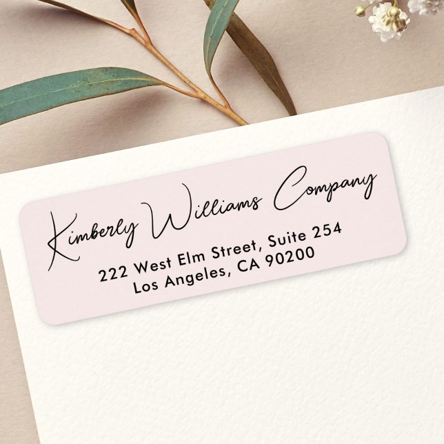 Etiqueta de dirección de devolución profesional de (Modern Script Professional Business Return Address Label)
