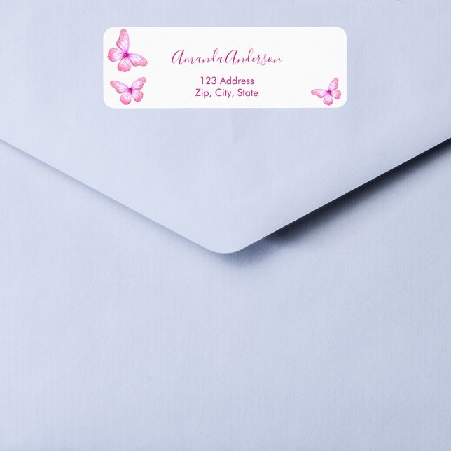 Etiqueta de dirección de devolución rosa blanca de (Subido por el creador)