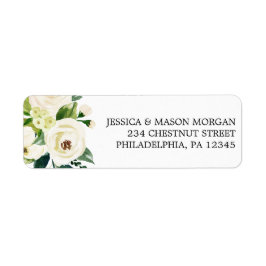 Etiqueta de dirección de devolución Rosas Blancas