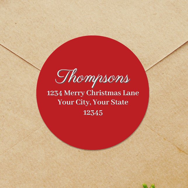 Etiqueta de dirección de devolución simple roja (Simple red return address label)
