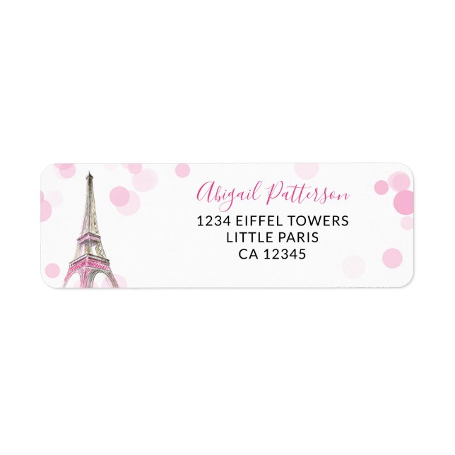 Etiqueta de dirección de devolución Torre Eiffel d (Frente)