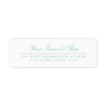 Etiqueta de dirección de devolución verde azulada