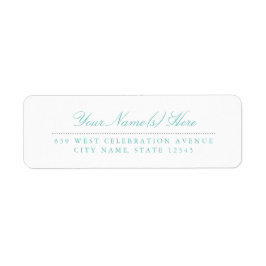 Etiqueta de dirección de devolución verde azulada