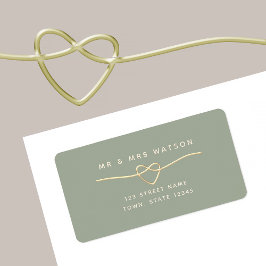 Etiqueta de dirección de devolución verde menta mi