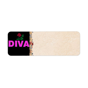 Etiqueta de dirección de diva
