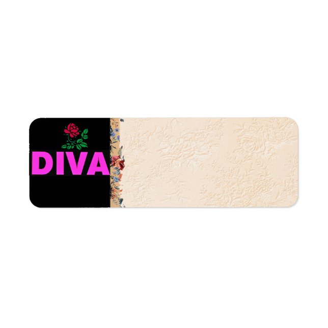 Etiqueta de dirección de diva (Frente)