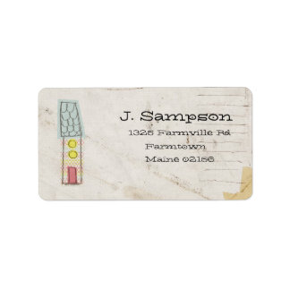 etiqueta de dirección de doodle