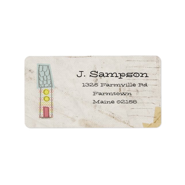 etiqueta de dirección de doodle (Frente)