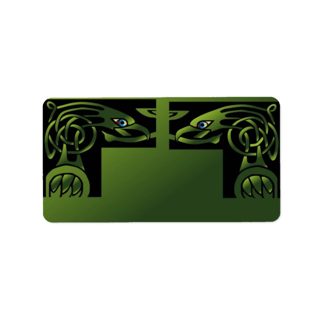 Etiqueta de dirección de dragón celta (Frente)