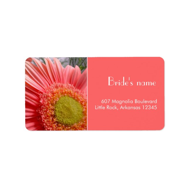 Etiqueta de dirección de ducha de novia (Frente)