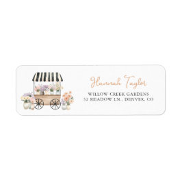 Etiqueta de dirección de ducha nupcial floral Ella