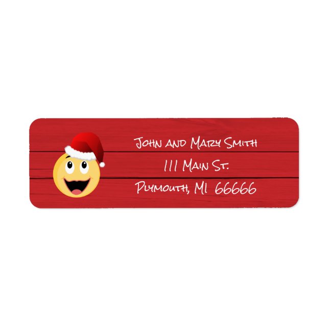 Etiqueta de dirección de Emoji de navidades (Frente)