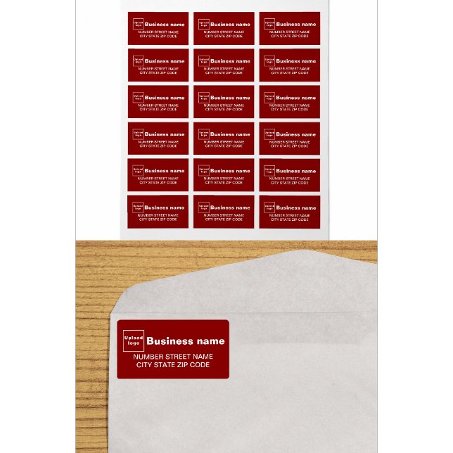 Etiqueta de dirección de empresa roja (Subido por el creador)