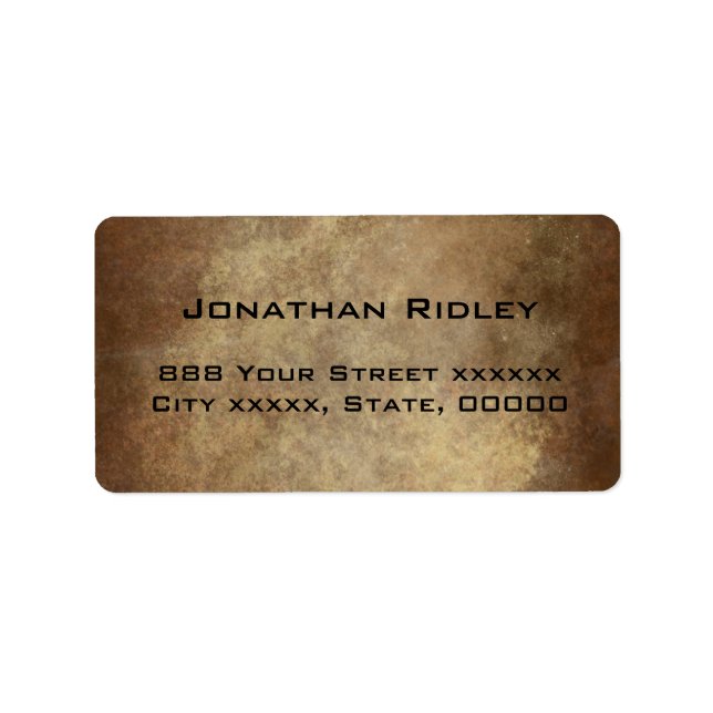 Etiqueta de dirección de envío de cobre (Frente)