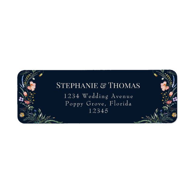 Etiqueta de Dirección de Envío de Flores Silvestre (Frente)