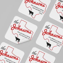 Etiqueta de dirección de familia Raider Red Texas