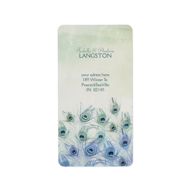 Etiqueta de dirección de fantasía del mar de pavo  (Frente)