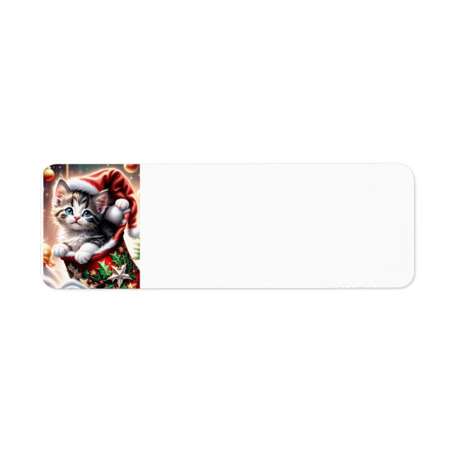 etiqueta de dirección de Feliz Navidad (Frente)