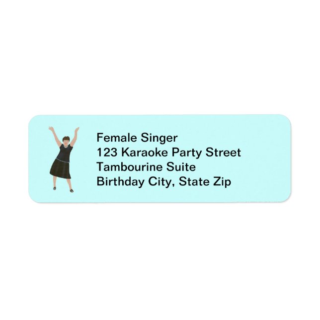 Etiqueta de dirección de fiesta de cumpleaños de c (Frente)