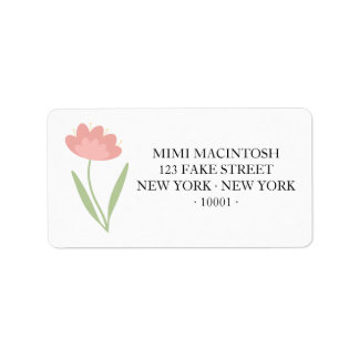 Etiqueta de dirección de flor rosa primavera veran
