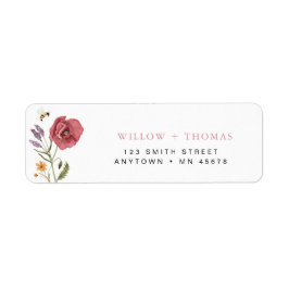 Etiqueta de dirección de flor silvestre Floral Ros
