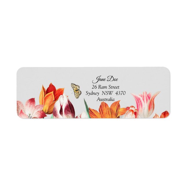 Etiqueta de dirección de flores (Frente)