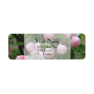 etiqueta de dirección de flores de manzana