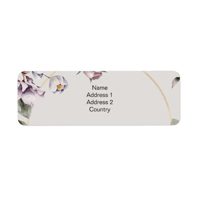 Etiqueta de dirección de flores elegantes (Frente)