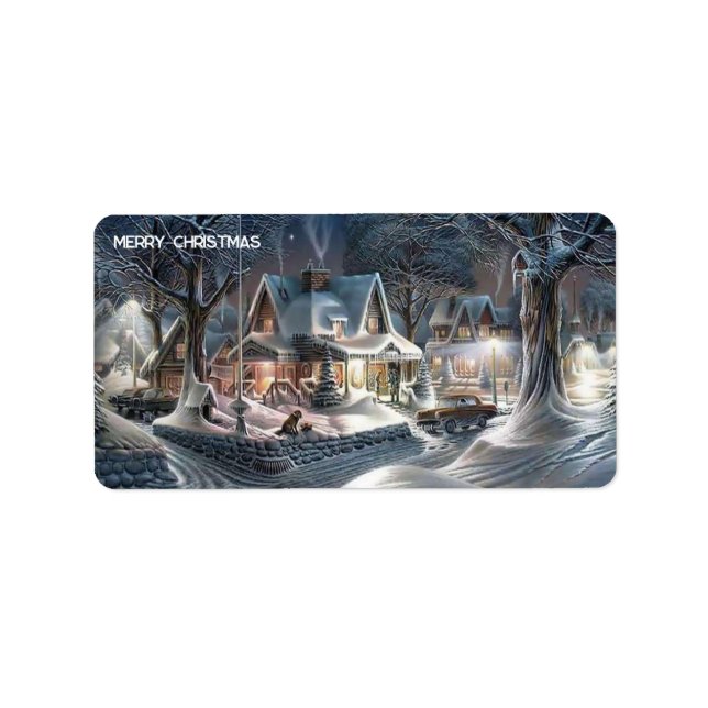 Etiqueta de dirección de fondo de nieve de los nav (Frente)