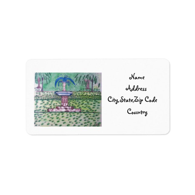 Etiqueta de dirección de Forsyth Park (Frente)