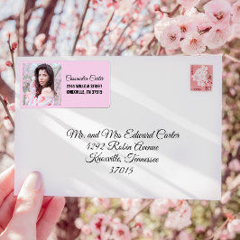 Etiqueta de dirección de foto de Personalizado gra