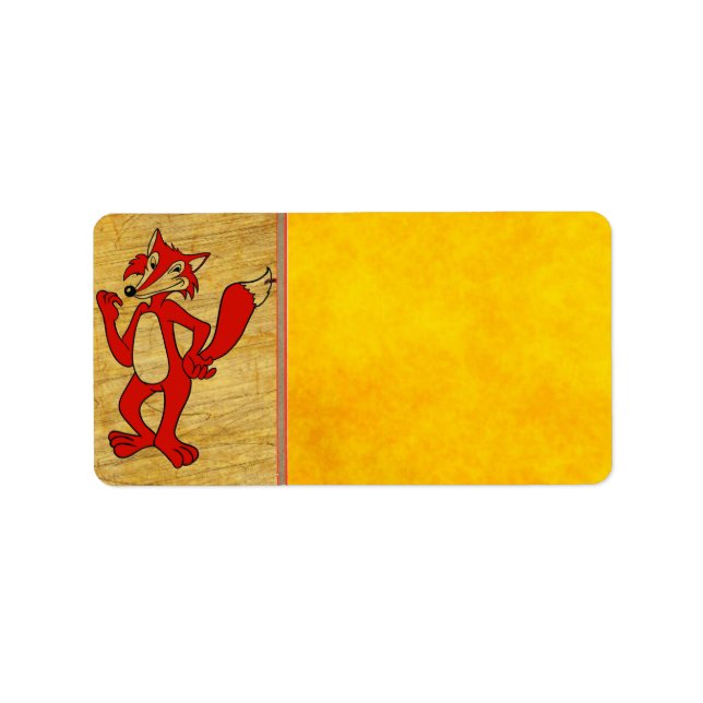 Etiqueta de dirección de Fox roja (Frente)