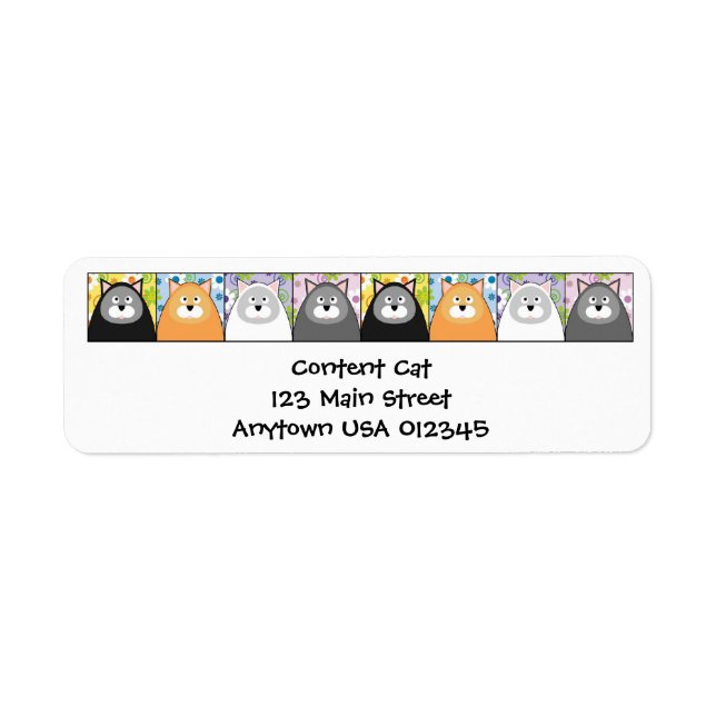 Etiqueta de dirección de gato de contenido (Frente)
