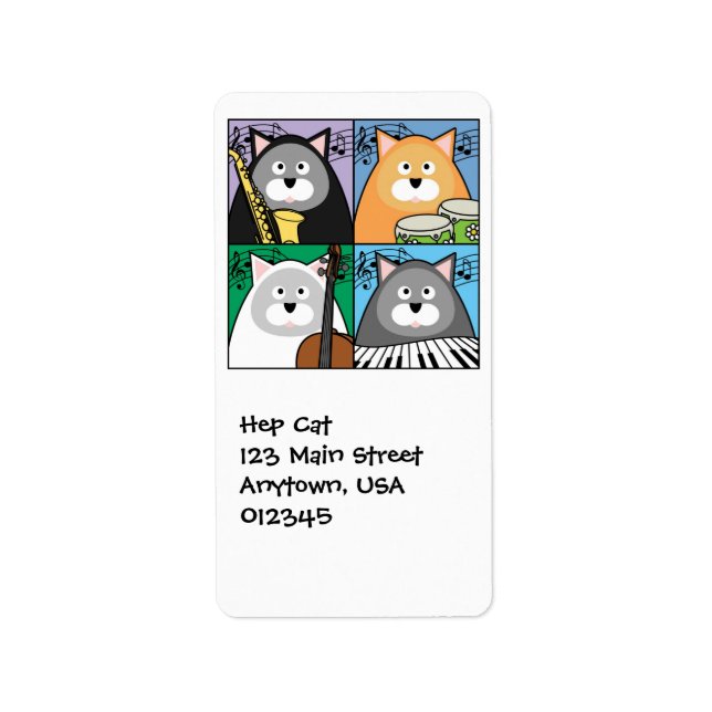 Etiqueta de dirección de gato Hep (Frente)