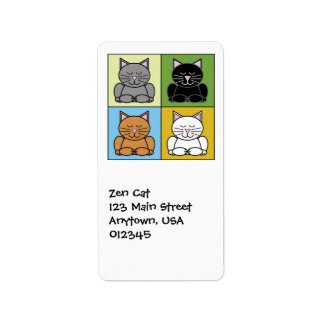 Etiqueta de dirección de gato Zen