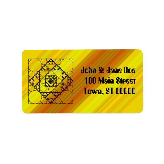 Etiqueta de dirección de geometría fractal (Frente)