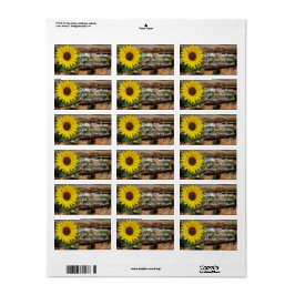 Etiqueta de dirección de girasol