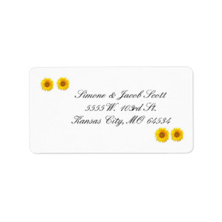 Etiqueta de dirección de girasol