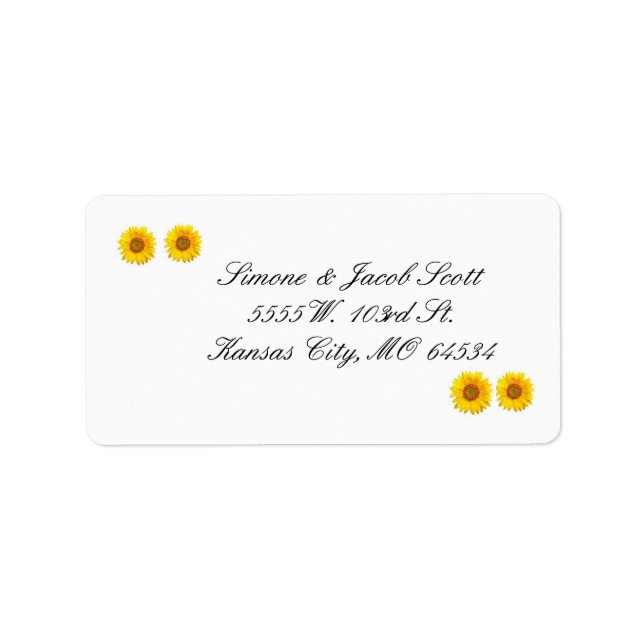 Etiqueta de dirección de girasol (Frente)