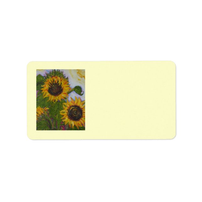 Etiqueta de dirección de girasol amarillo (Frente)