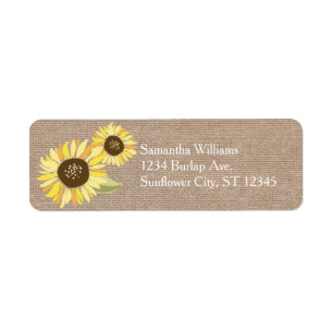 Etiqueta de dirección de girasoles rusos