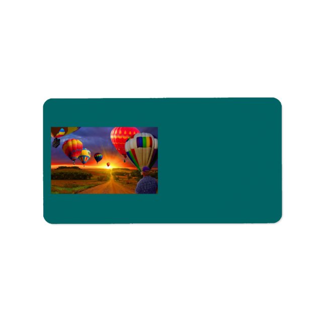 Etiqueta de dirección de globos de aire caliente (Frente)