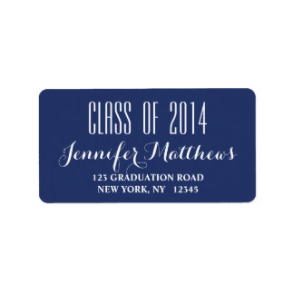 Etiqueta de dirección de graduación de Navy Blue C