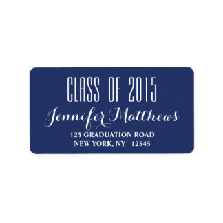 Etiqueta de dirección de graduación de Navy Blue C