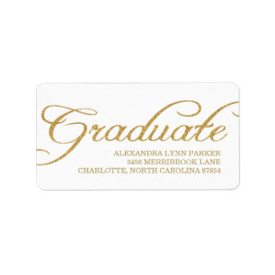 Etiqueta de dirección de graduación de Purpurina d