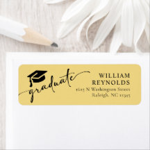 Etiqueta de dirección de graduación de script simp