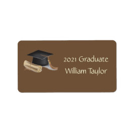 Etiqueta de dirección de graduado